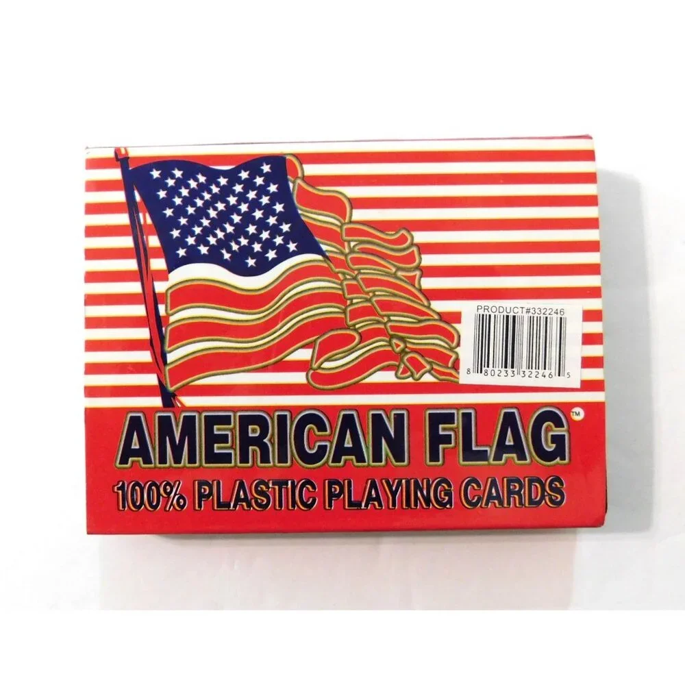 American Flag Playing Cards Double Deck Set 100% Plastic Sealed